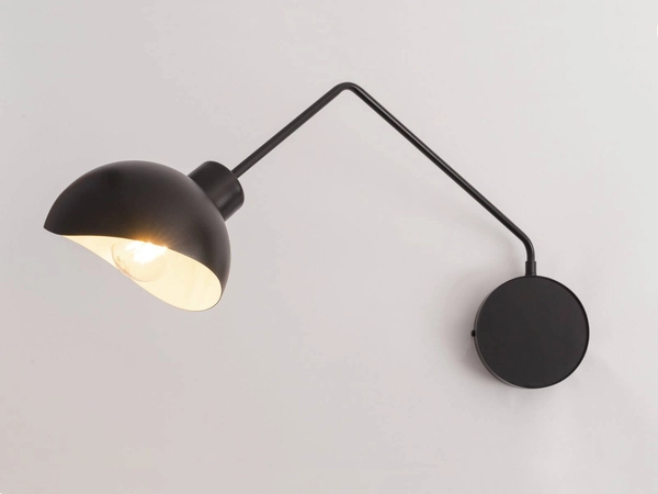 Ścienna lampa sypialniana Roy nowoczesny kinkiet czarny