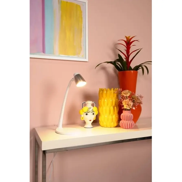 Gabinetowa lampa na biurko Ludo 18660/05/31 LED 4,5W 3000K biała srebrna