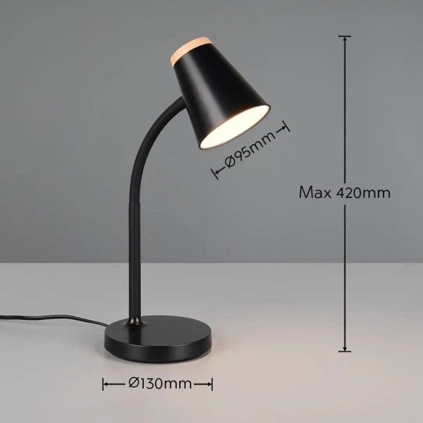 Lampka biurkowa PONGO R55831102 LED 4,5W 3000K z regulacją czarny