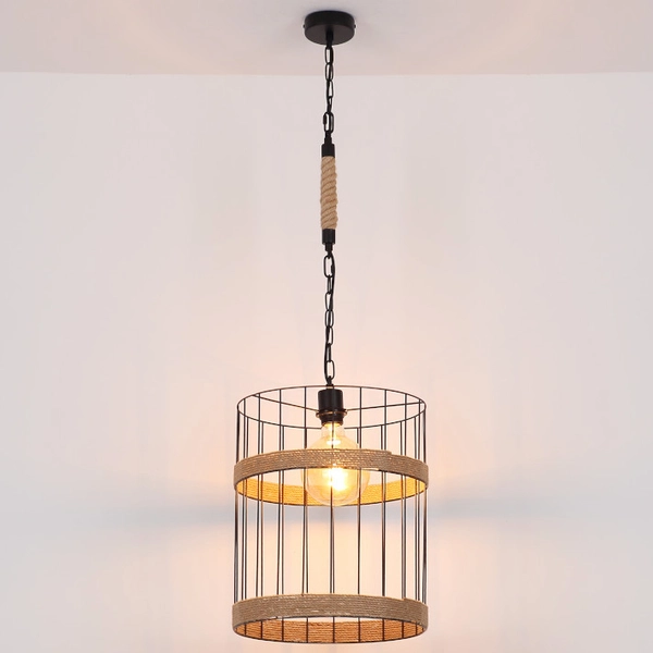 Skandynawska LAMPA wisząca HALIA 15673H1 Globo tuba OPRAWA metalowa ZWIS okrąły loftowy brązowy czarny