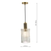 Szklana lampa zwisająca Nikolas NIK0140-E01 żebrowana szklana mosiądz