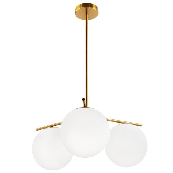 Salonowa lampa wisząca Venus ST-5026-3 BRASS Step szklane kule mosiądz