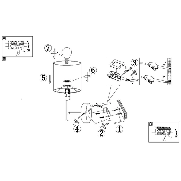 Kinkiet LAMPA ścienna AMY 15187W Globo abażurowa OPRAWA złota