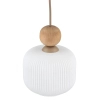 Wisząca lampa nad stół Ballo 11049 szklana ryflowana biały beżowy