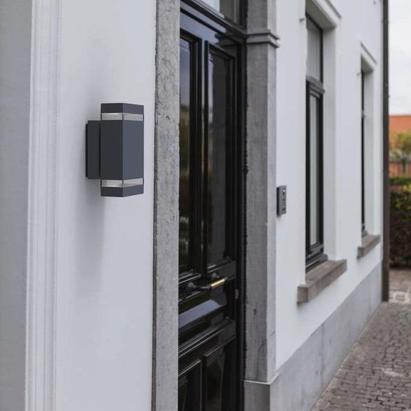 Ścienna LAMPA zewnętrzna FOCUS 5605013118 Lutec prostokątna OPRAWA kinkiet LED 8W 4000K metalowy IP44 szary