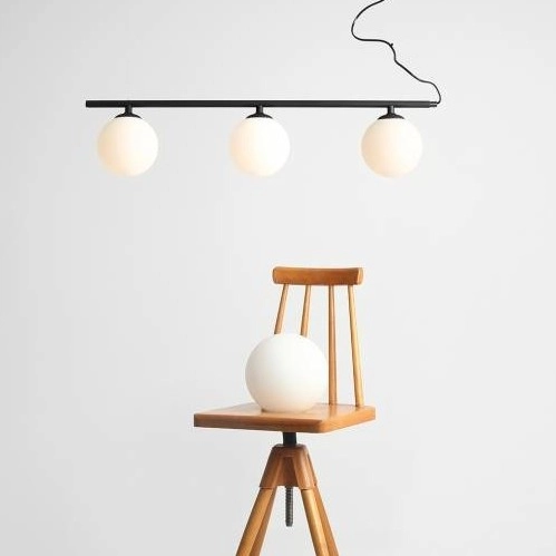 Szklana lampa wisząca BERYL 1006E_1 Aldex kule nowoczesne do jadalni białe