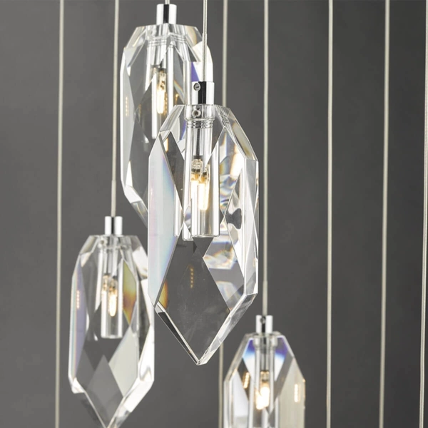 Lampa wisząca z kryształkami Crystal CRY1250 Dar Lighting przezroczysta srebrna