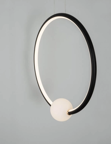 Lampa wisząca ring Fria LE41394 Luces Exclusivas kula LED 256W 3000K czarna