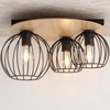 Lampa sufitowa Cyber 32356 druciak do przedpokoju czarny drewno