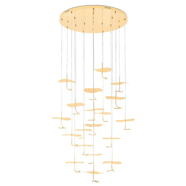 Kaskadowa lampa wisząca Leafs MSE1501100168 Moosee liście złote