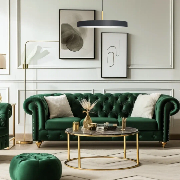 Ledowa lampa wisząca DISC ML1065 LED 38W 4000K dysk czarny złoty