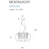 Lampa wisząca glamour MOONLIGHT P0076-05L Maxlight szkło lustrzane chrom