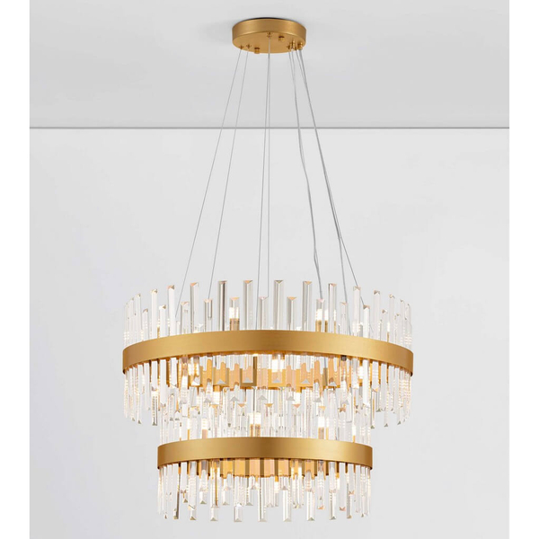 Lampa zwisająca CHOLULA LE44722 ringi do sypialni złota przezroczysta