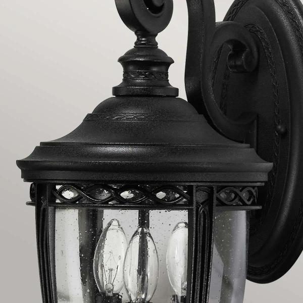 Elewacyjna LAMPA ogrodowa English FE-EB2-M-BLK Elstead FEISS zewnętrzna OPRAWA elewacyjna klasyczna outdoor IP44 czarna przezroczysta