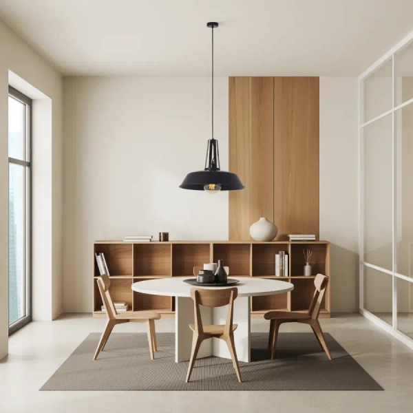 Industrialna lampa wisząca 19245 metalowa do salonu czarny