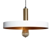 Okrągła lampa wisząca Dario ABR-LWO-DARIO-B metalowa biała złota