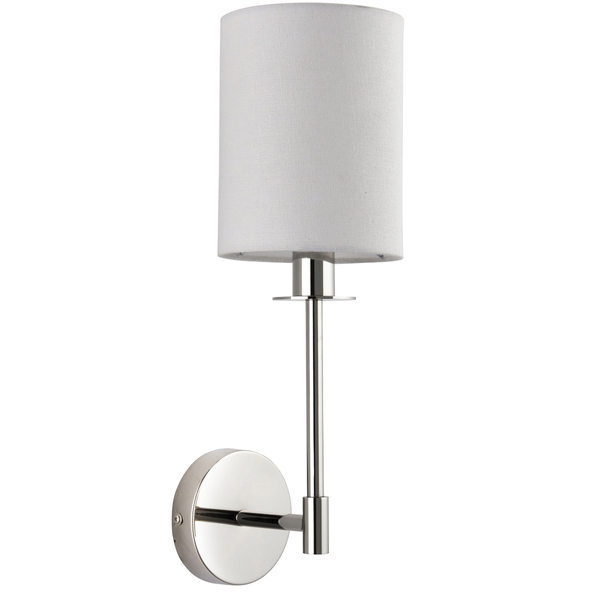Abażurowa lampa ścienna L&-199497 Light& tuba biała nikiel