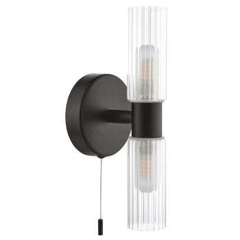 Podwójny łazienkowy kinkiet Bolton BOL0922 z włącznikiem IP44 czarny