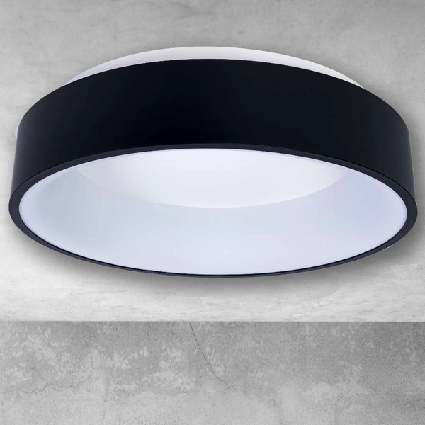 LAMPA sufitowa OHIO BLACK ML3832 Milagro metalowa OPRAWA okrągła LED 24W 4000K plafon czarny biały
