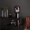 Stojąca LAMPA industrialna BROOKLYN 107481 Markslojd szklana LAMPKA stołowa loftowa na biurko czarna przydymiona