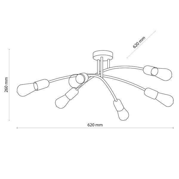 Wielopunktowa lampa sufitowa Helix 4679 TK Lighting metalowa czarna
