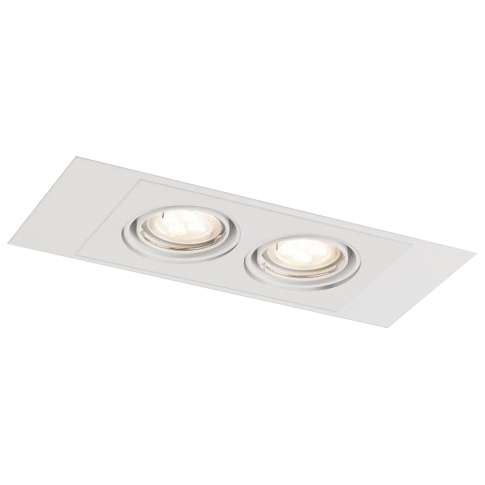 Wpust LAMPA sufitowa EBINO H 7320 Shilo prostokątna OPRAWA metalowy WPUST do zabudowy biały
