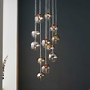 Zwisająca lampa wielopunktowa Paloma 98115 Endon kule chrom złoty przezroczysty