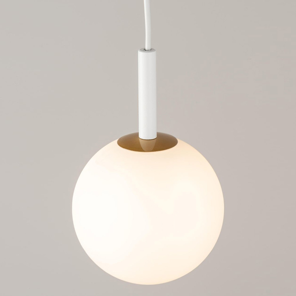 Lampa wisząca Gama biały zwis do salonu bańka nad stolik