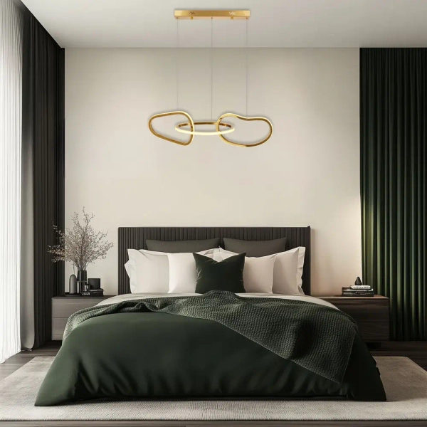 Designerska lampa wisząca Anneli 33-35639 LED 30W 3000K pierścienie złote