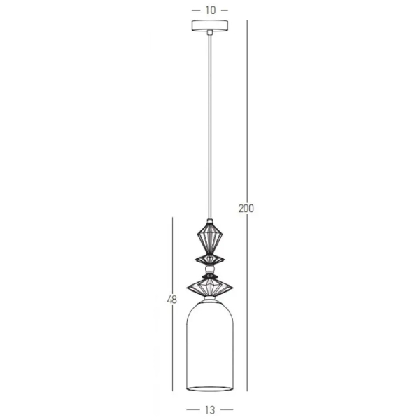 Ceramiczna lampa wisząca 22078 szklana kremowa mosiądz