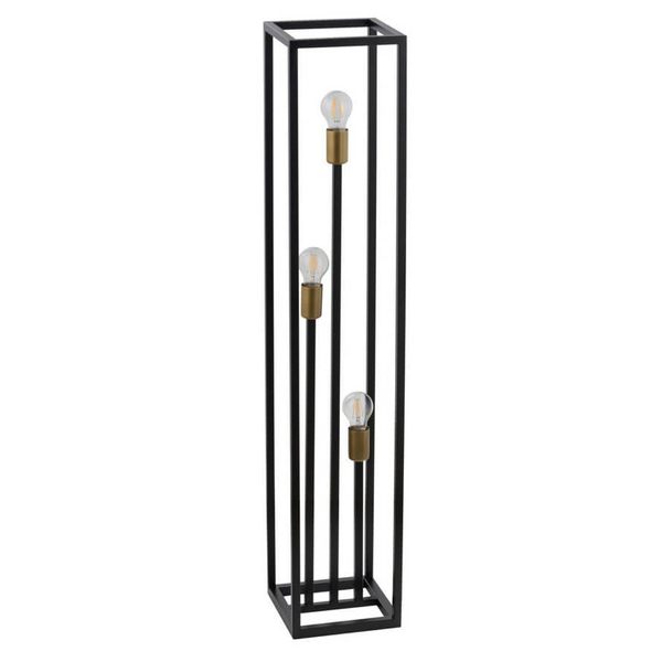 Sypialniana lampa stojąca Vigo 50249 metalowa ramki czarna złota
