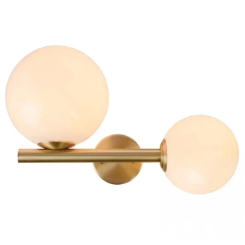 Podwójna ścienna lampa 1995 szklane kule do kuchni biały złoty