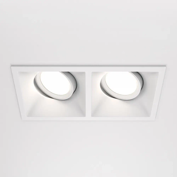 Podwójna oprawa wpustowa Dot DL029-2-02W do salonu biała