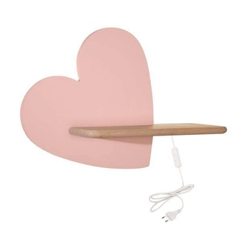 Lampa ścienna HEART 21-84569 z półką LED 5W 4000K serce różowe drewno