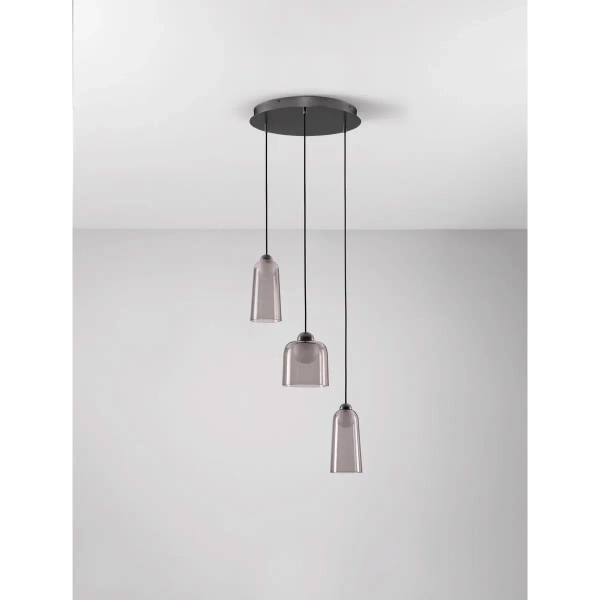 Potrójna wisząca lampa TAVENCO LE45213 LED 15W 3000K czarny różowy