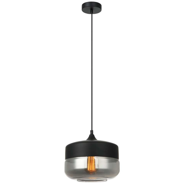 LAMPA wisząca MOLINA MDM-2380/1 BK+SG Italux skandynawska OPRAWA szklany ZWIS czarny przydymiony