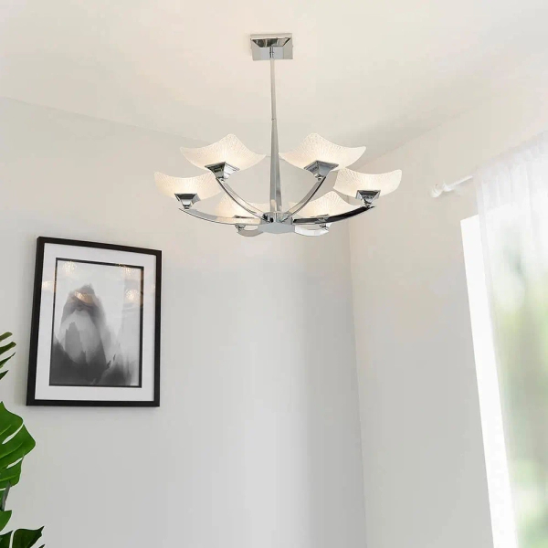 Lampa sufitowa do jadalni Ayres AYRES-6CH chrom przezroczysty