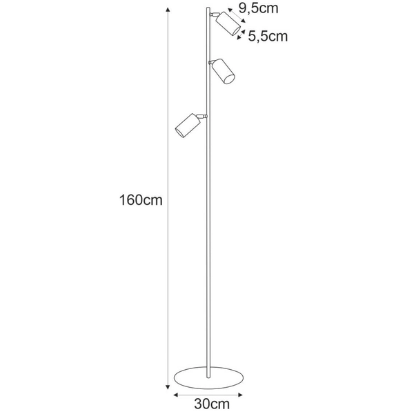 Stojąca lampa z regulacją Kayla K-4419 Kaja tuby metalowe białe