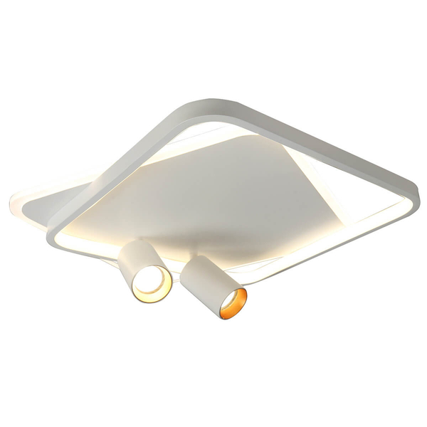 Plafon do salonu Parma LP-0612/2C Square WH z reflektorkami biały
