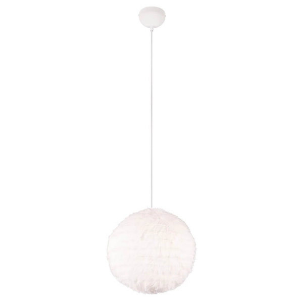 Pluszowa lampa wisząca Furry R31581001 kula biały
