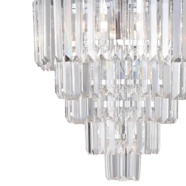 Chromowana lampa natynkowa Alexandria do pokoju kryształy