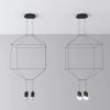 Ażurowy zwis Linea ST-5961-4 Step geometryczny na wyspę czarny