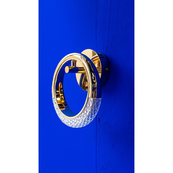 Kinkiet pokojowy Helios MSE010100320 Moosee LED 8W 3000K ring glamour złoty