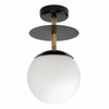 Sufitowa lampa okrągła Plaat PLB12303 szklana czarna mosiądz biała