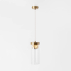 Lampa wisząca GEM P0389-01D-0FD2 szklana tuba złota przezroczysta