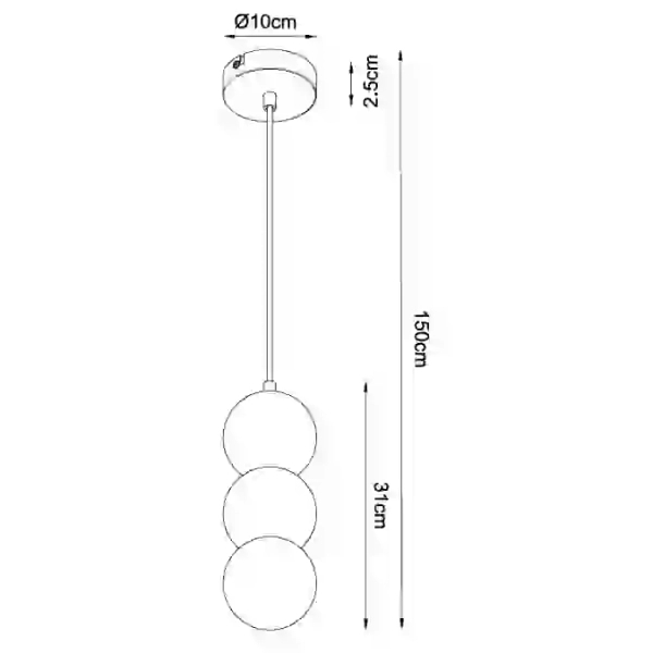 Wisząca lampa ALICE brązowa czarna P0664 1xG9 kulista