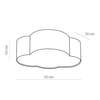 Sufitowa lampa kula Cloud 3144 TK Lighting z tkaniny metalowa biała szara