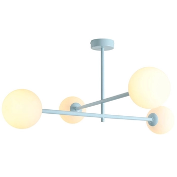 Okrągła sufitowa lampa Pinne 1080PL_L29 kule szklane białe niebieskie