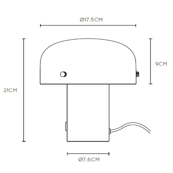 Stołowa lampka TIMON 05538/01/02 Lucide grzybek do salonu złota biała