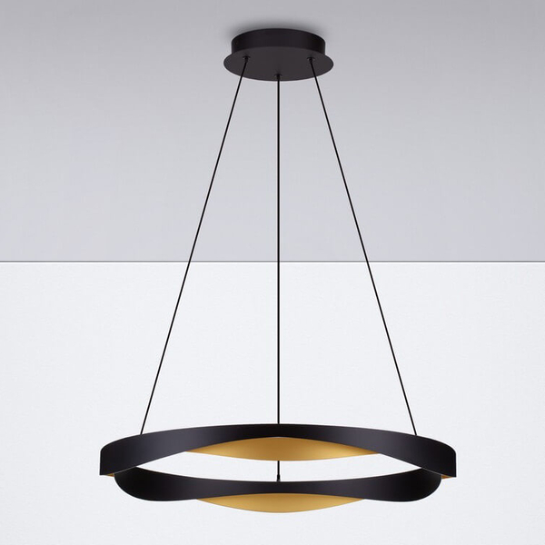 Wisząca lampa do jadalni PATAPO LE44460 LED 53W 3000K ring czarna złota